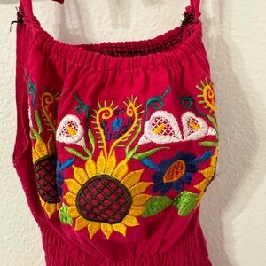 Vibrant Embroidered Floral Dress